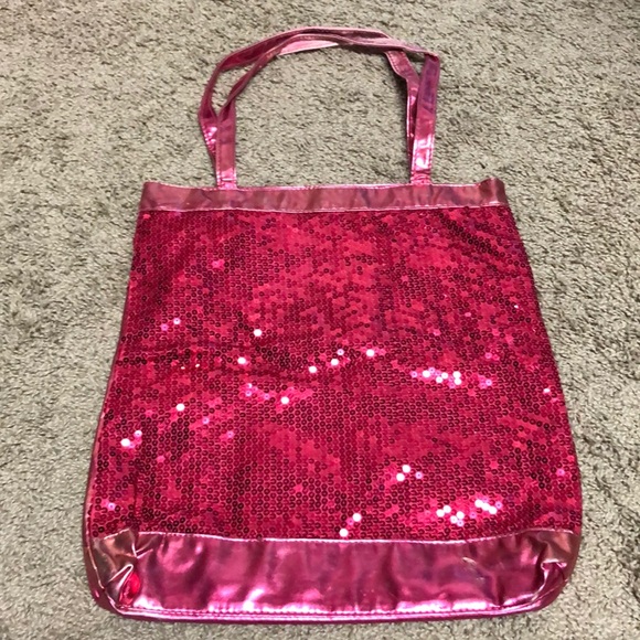Handbags - EMBELLISHED PINK SEQUIN BEACH/POOL TOTE BAG